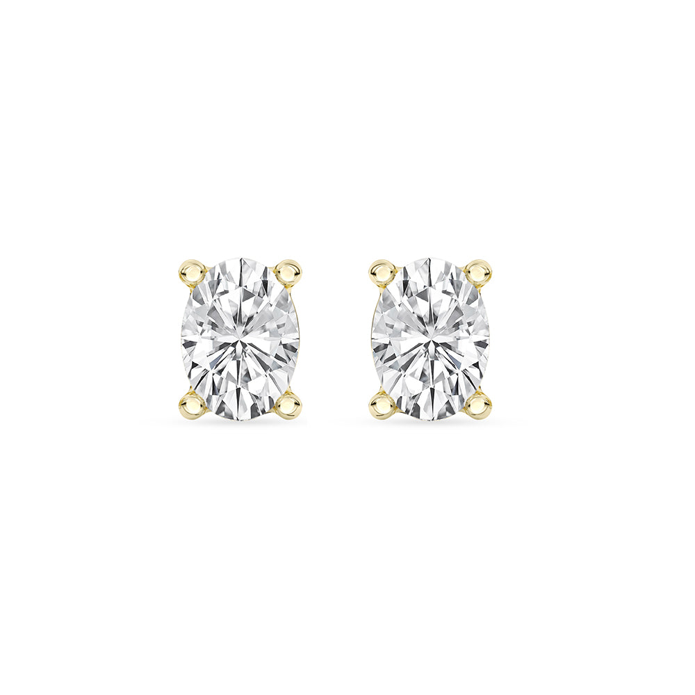 Oval Stud Earrings Push Back 0.23 ctw