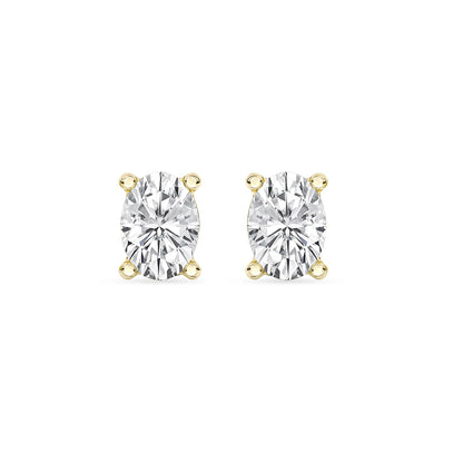 Oval Stud Earrings Push Back 0.23 ctw