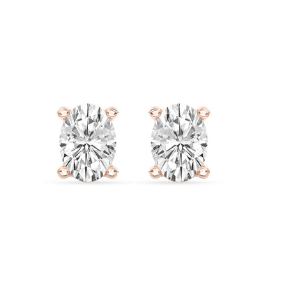 Oval Stud Earrings Push Back 0.48 ctw