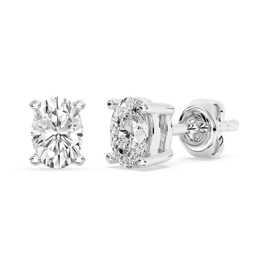 Oval Stud Earrings Push Back 0.48 ctw