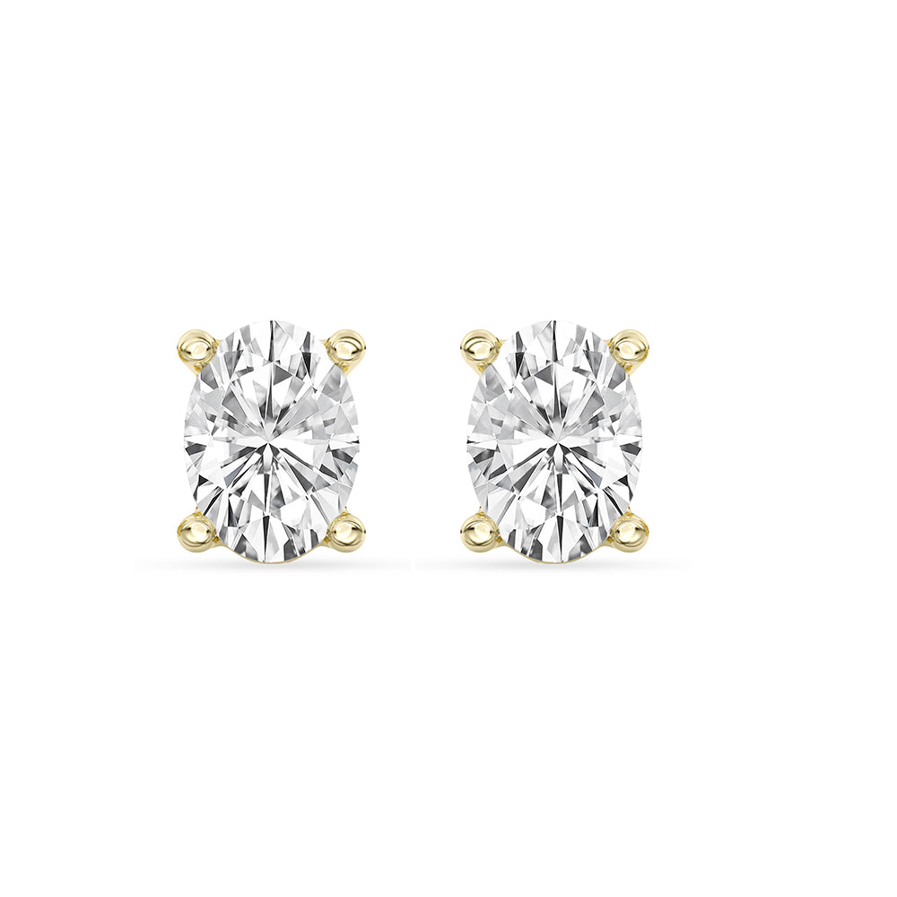 Oval Stud Earrings Push Back 0.48 ctw