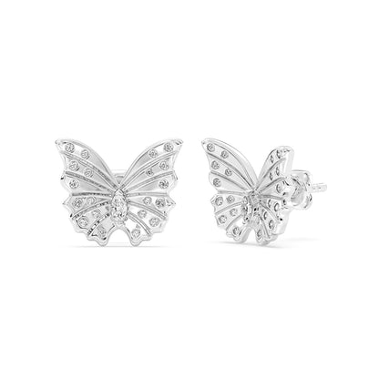 Marquise, Round Butterfly Stud Earrings Push Back 0.23 ctw