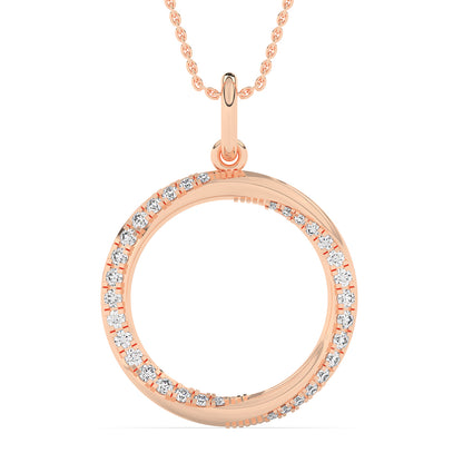 Circle Pendant with 18" Chain 0.44 ctw