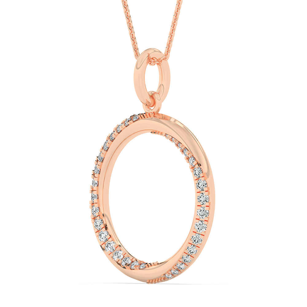 Circle Pendant with 18" Chain 0.44 ctw