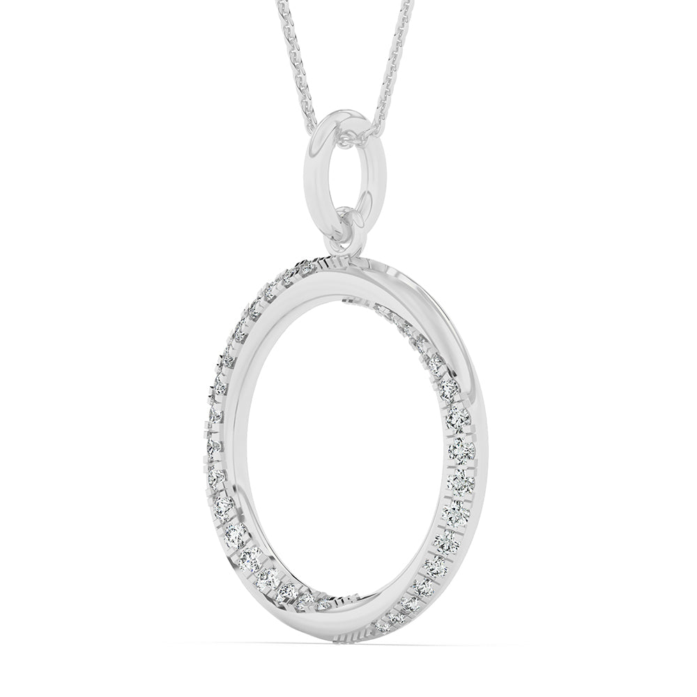 Circle Pendant with 18" Chain 0.44 ctw