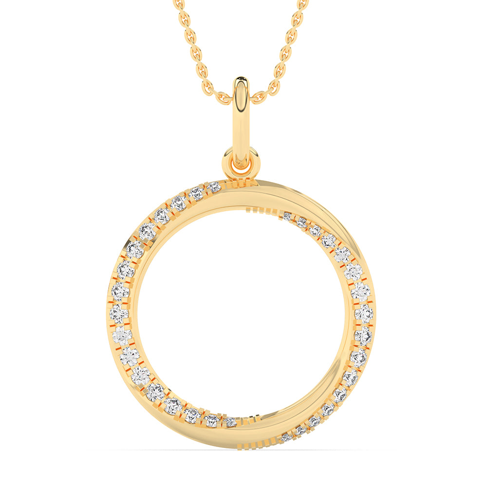 Circle Pendant with 18" Chain 0.44 ctw