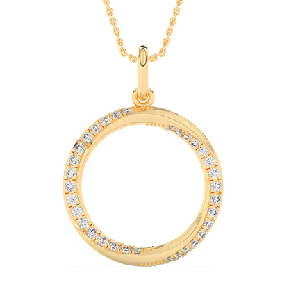 Circle Pendant with 18" Chain 0.44 ctw