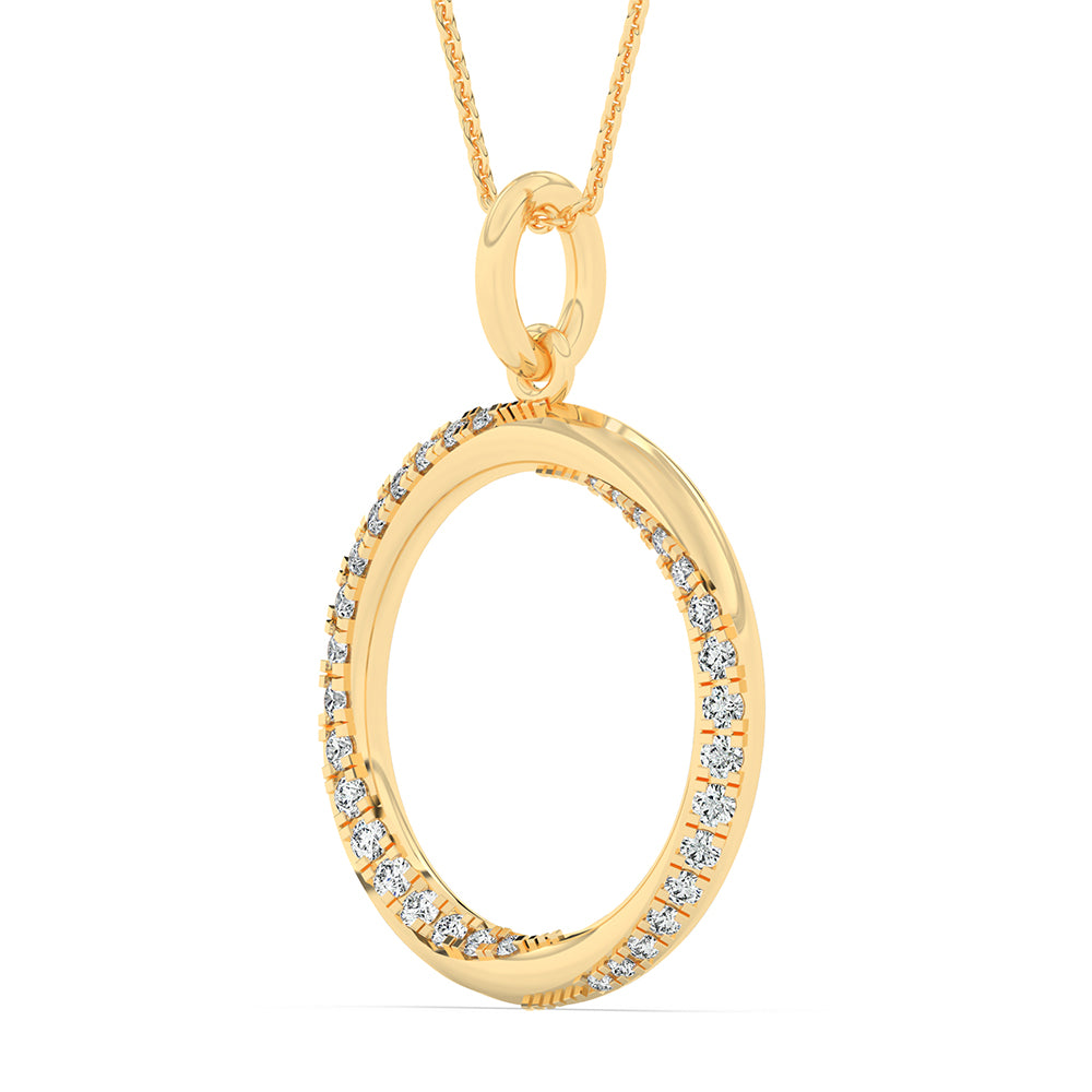 Circle Pendant with 18" Chain 0.44 ctw