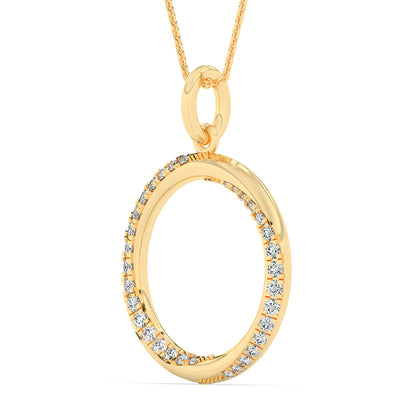 Circle Pendant with 18" Chain 0.44 ctw