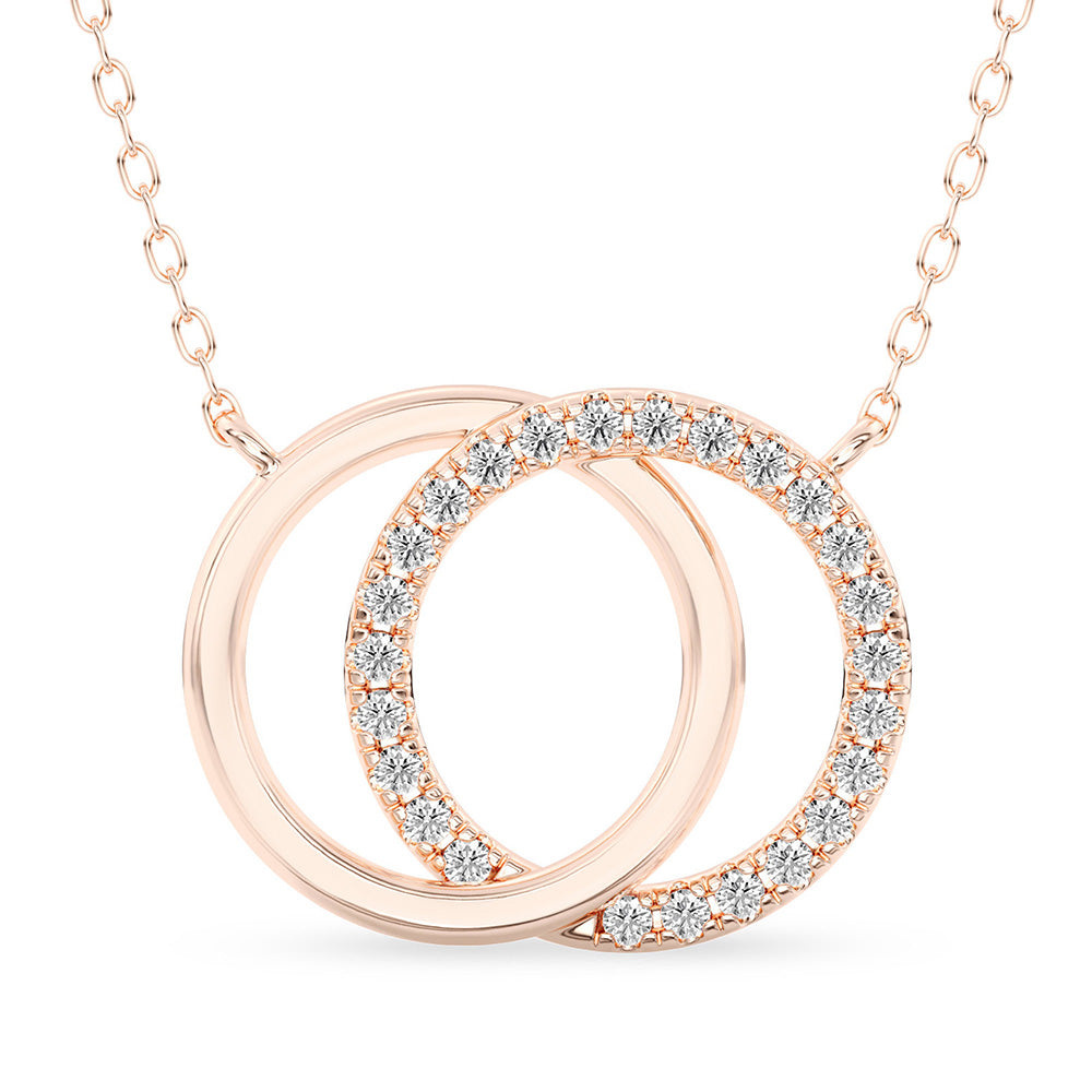 Double Circle Pendant with 18" Chain 0.28 ctw