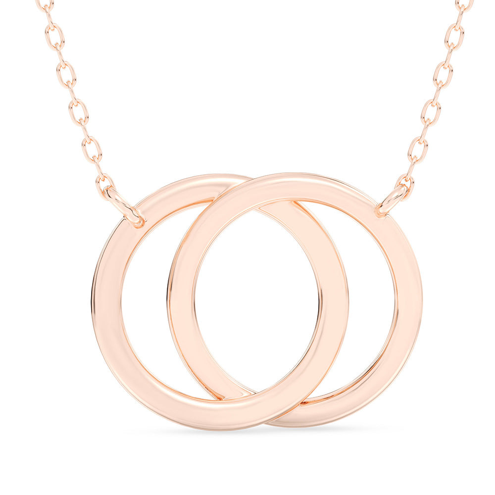 Double Circle Pendant with 18" Chain 0.28 ctw