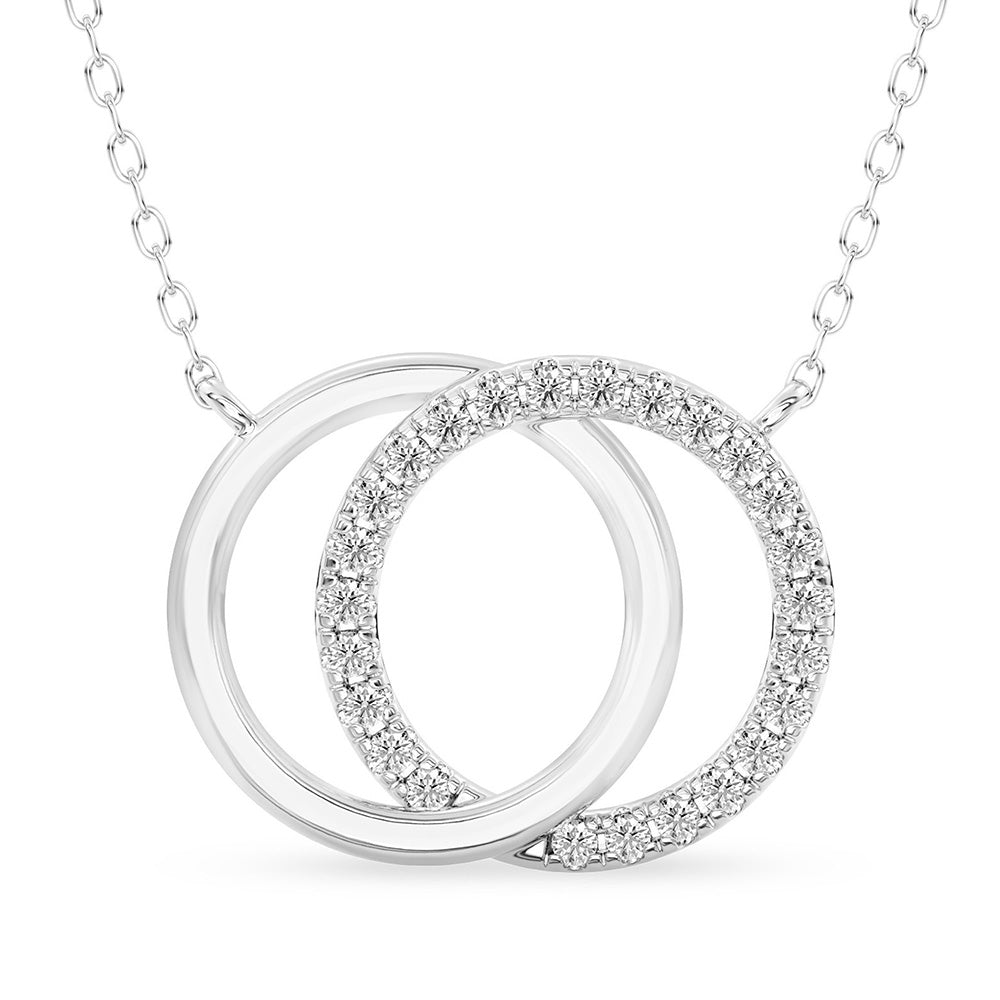 Double Circle Pendant with 18" Chain 0.28 ctw