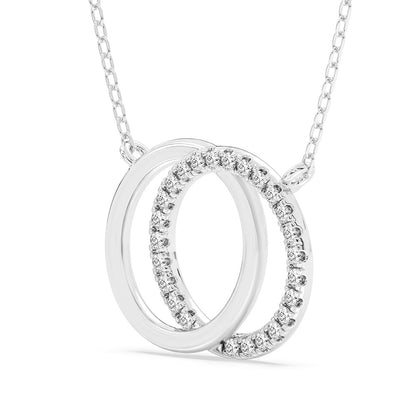 Double Circle Pendant with 18" Chain 0.28 ctw