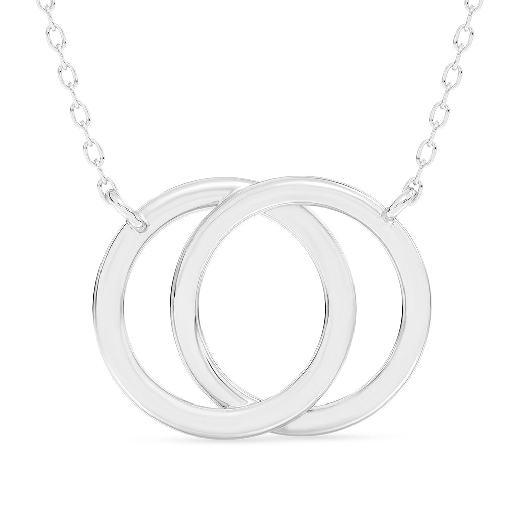 Double Circle Pendant with 18" Chain 0.28 ctw