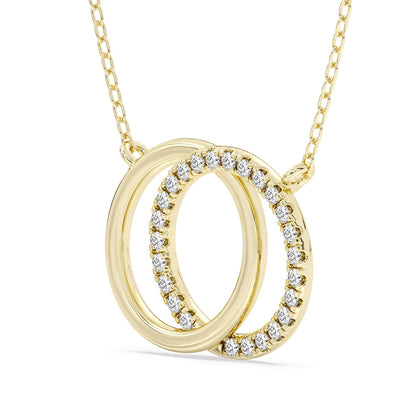 Double Circle Pendant with 18" Chain 0.28 ctw