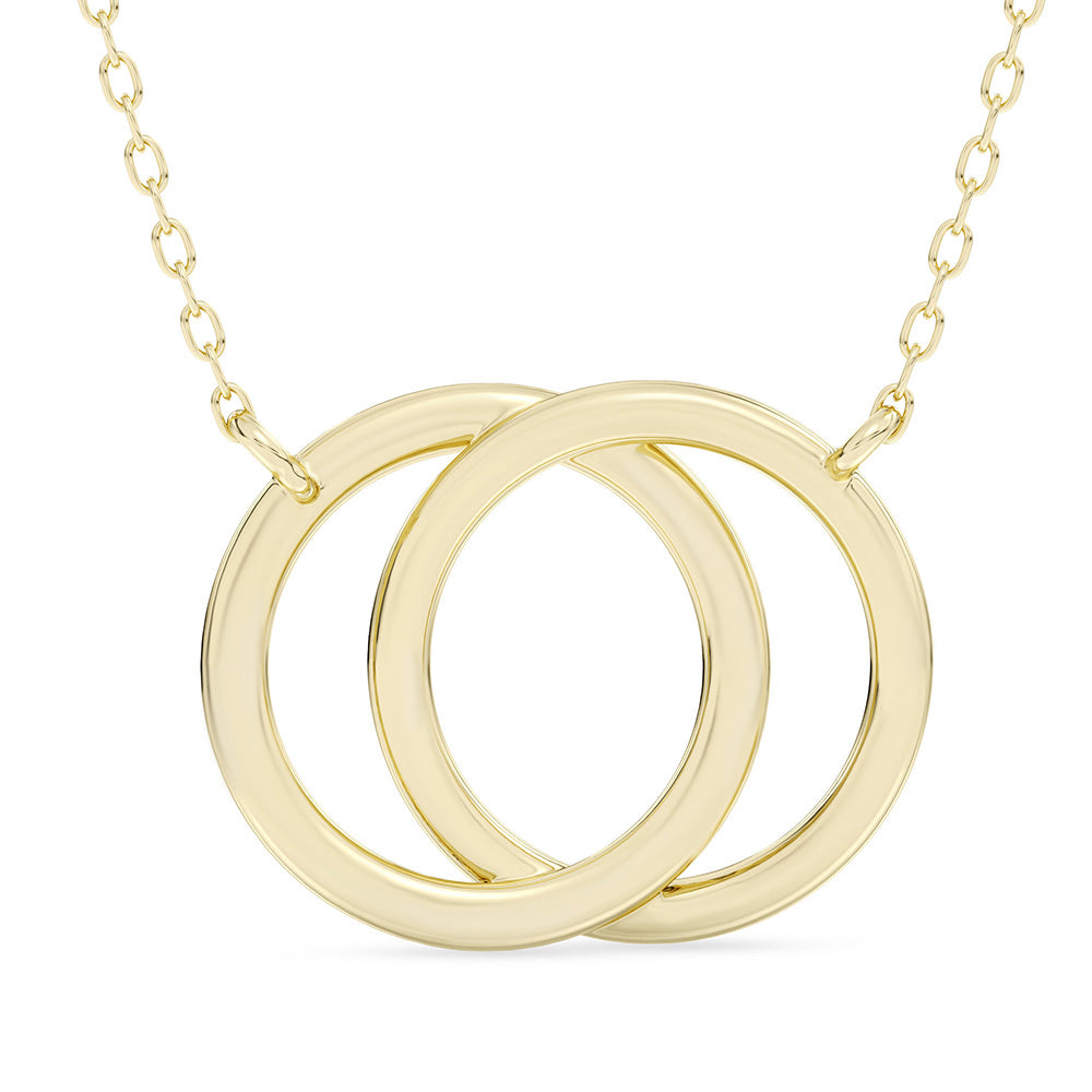 Double Circle Pendant with 18" Chain 0.28 ctw