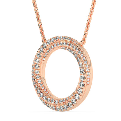 Spiral Circle Pendant with 18" Chain 1.75 ctw