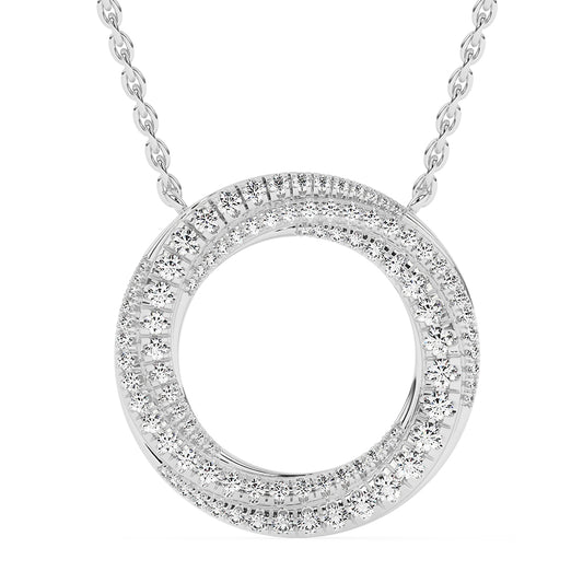 Spiral Circle Pendant with 18" Chain 1.75 ctw