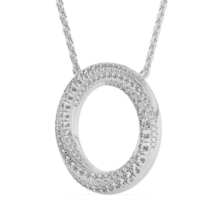 Spiral Circle Pendant with 18" Chain 1.75 ctw