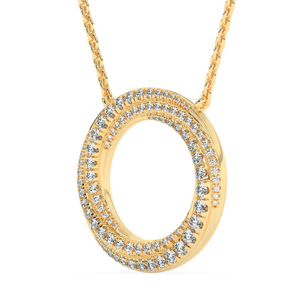 Spiral Circle Pendant with 18" Chain 1.75 ctw