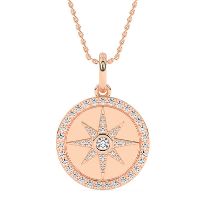 Compass Pendant with 18" Chain 0.42 ctw