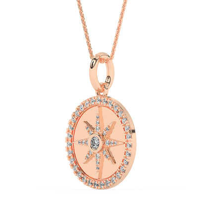 Compass Pendant with 18" Chain 0.42 ctw