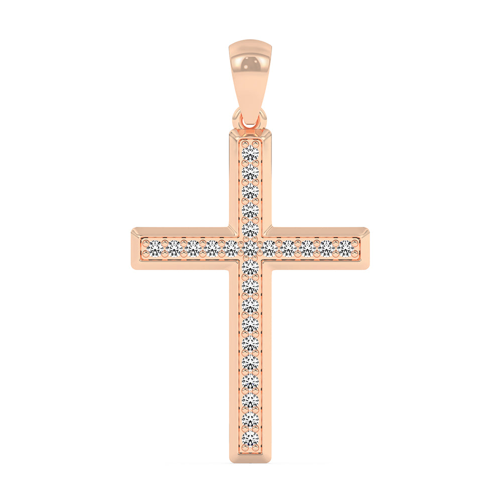 Cross Pendant with 18" Chain 0.17 ctw