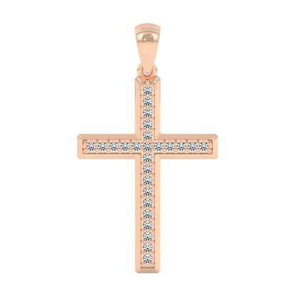 Cross Pendant with 18" Chain 0.17 ctw