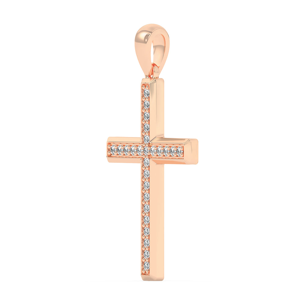 Cross Pendant with 18" Chain 0.17 ctw