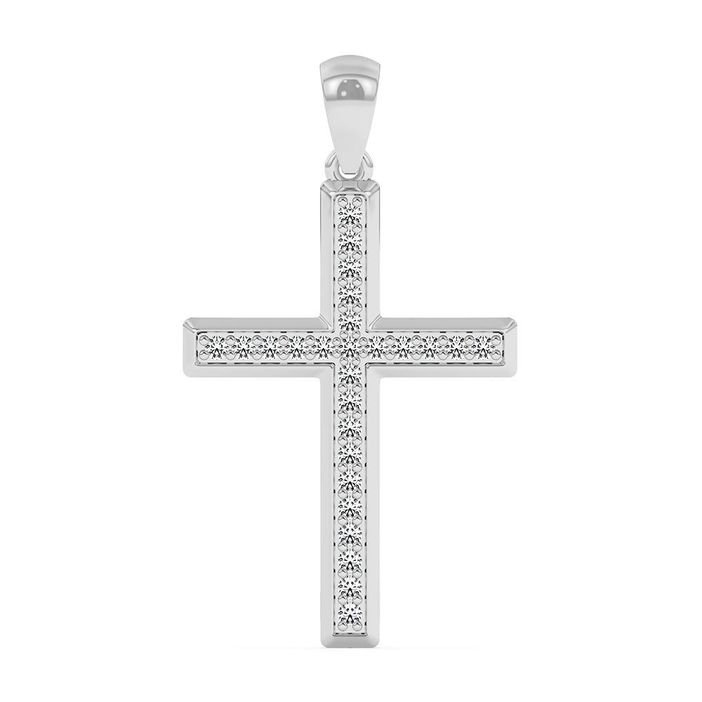 Cross Pendant with 18" Chain 0.17 ctw