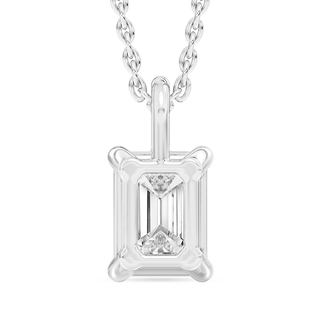 Emerald Solitaire Pendant with 18" Chain 1.28 ctw