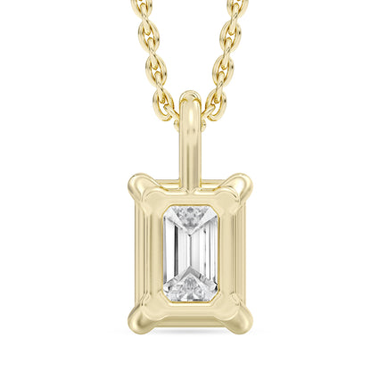 Emerald Solitaire Pendant with 18" Chain 1.28 ctw