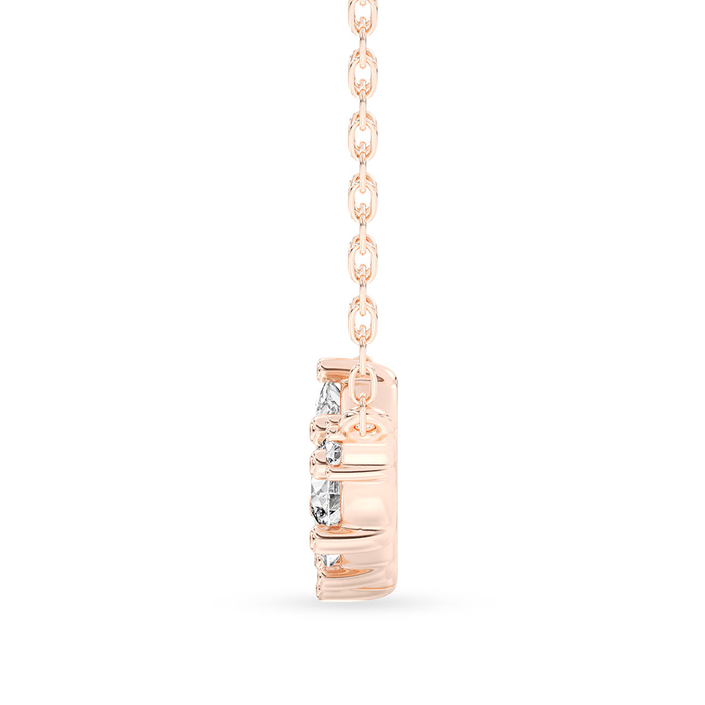 Princess, Baguette , Round Pendant with 18" Chain 0.98 ctw