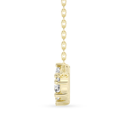 Princess, Baguette , Round Pendant with 18" Chain 0.98 ctw