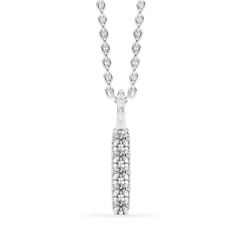 Five Stone Bar Pendant with 18" Chain 0.072 ctw