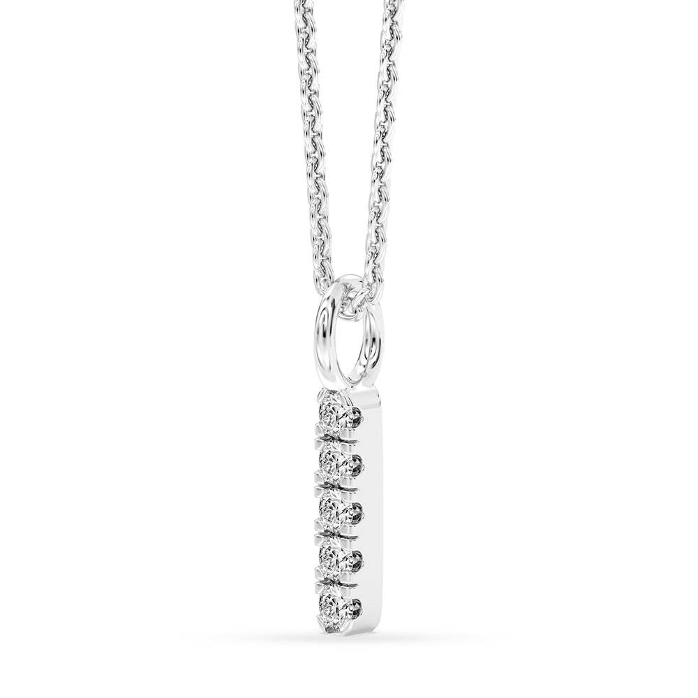 Five Stone Bar Pendant with 18" Chain 0.072 ctw