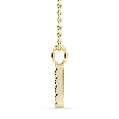 Five Stone Bar Pendant with 18" Chain 0.072 ctw