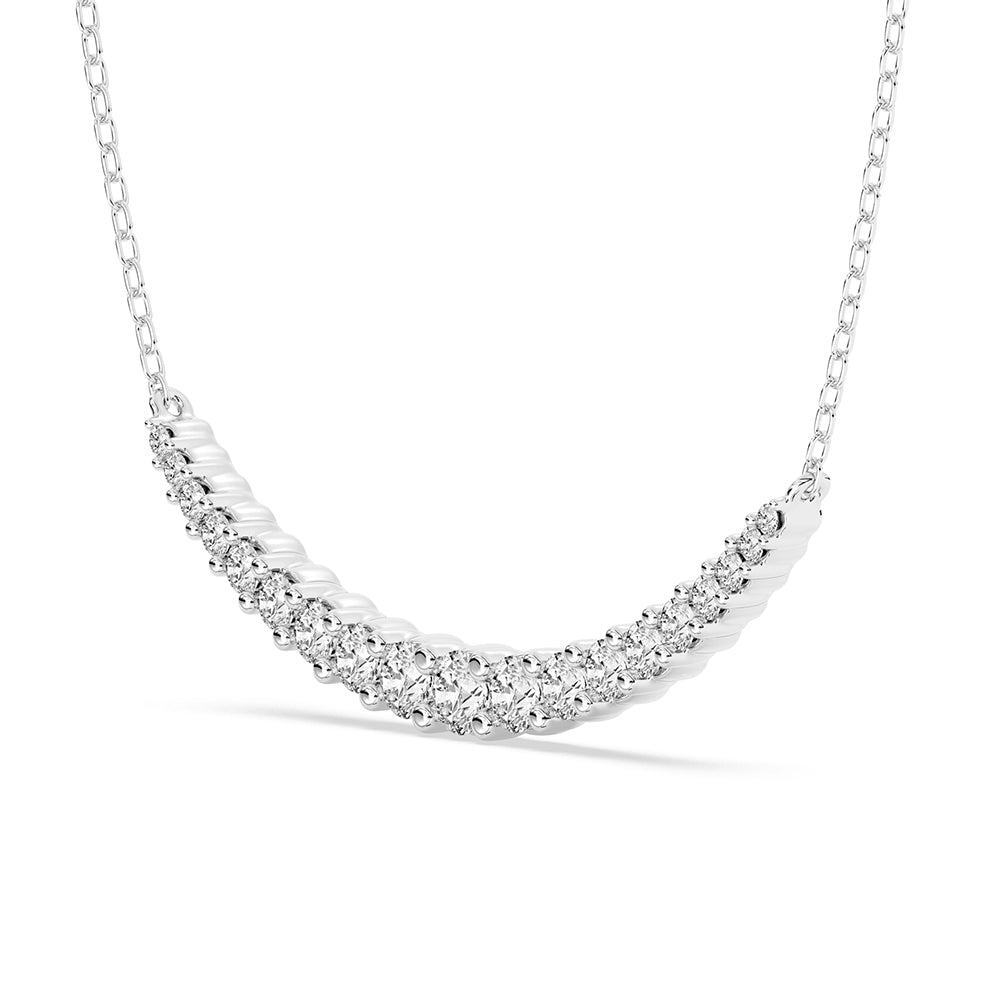 Curved Pendant with 18" Chain - 1.028 ctw