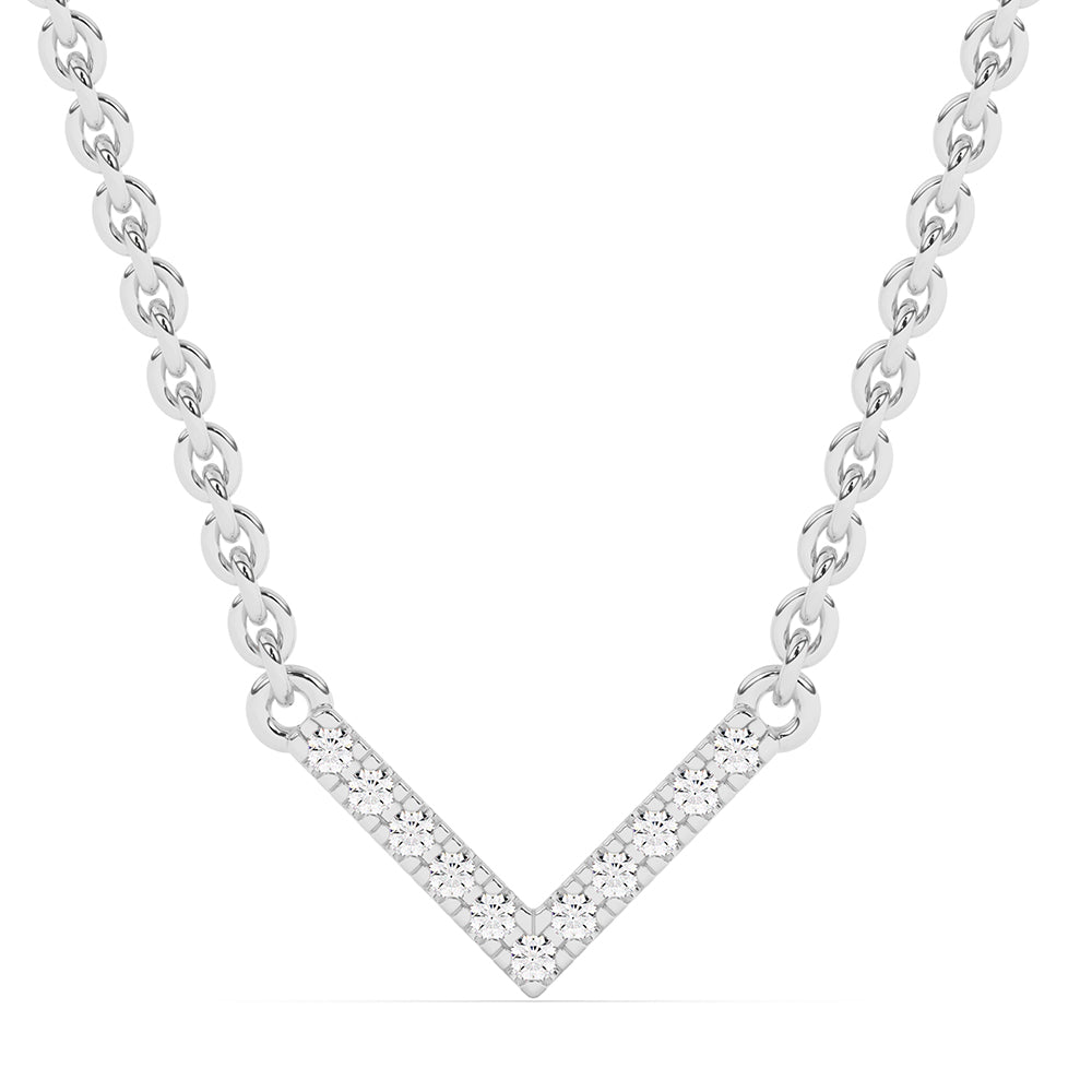 V Shape Pendant with 18" Chain 0.067 ctw