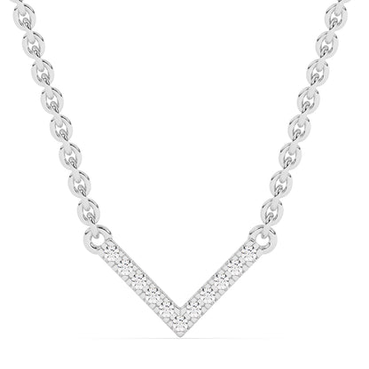 V Shape Pendant with 18" Chain 0.067 ctw