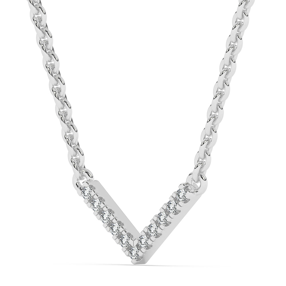 V Shape Pendant with 18" Chain 0.067 ctw