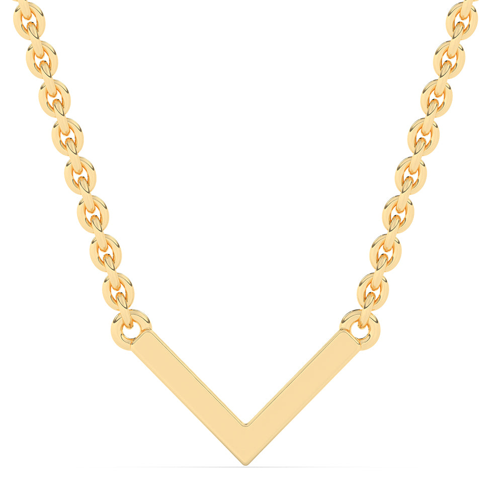 V Shape Pendant with 18" Chain 0.067 ctw