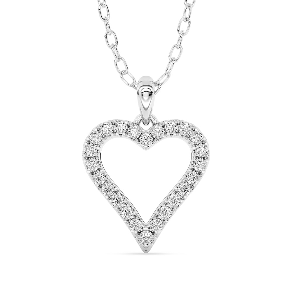 Heart Pendant with 18" Chain 0.14 ctw