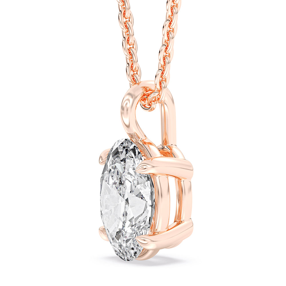 Oval Solitaire Pendant with 18" Chain 1.0 ctw