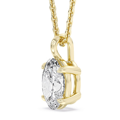 Oval Solitaire Pendant with 18" Chain 1.0 ctw