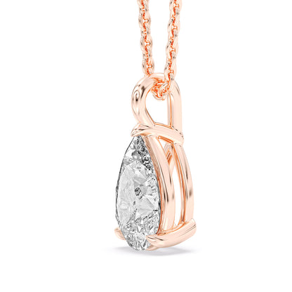 Pear Solitaire Pendant with 18" Chain 1.5 ctw