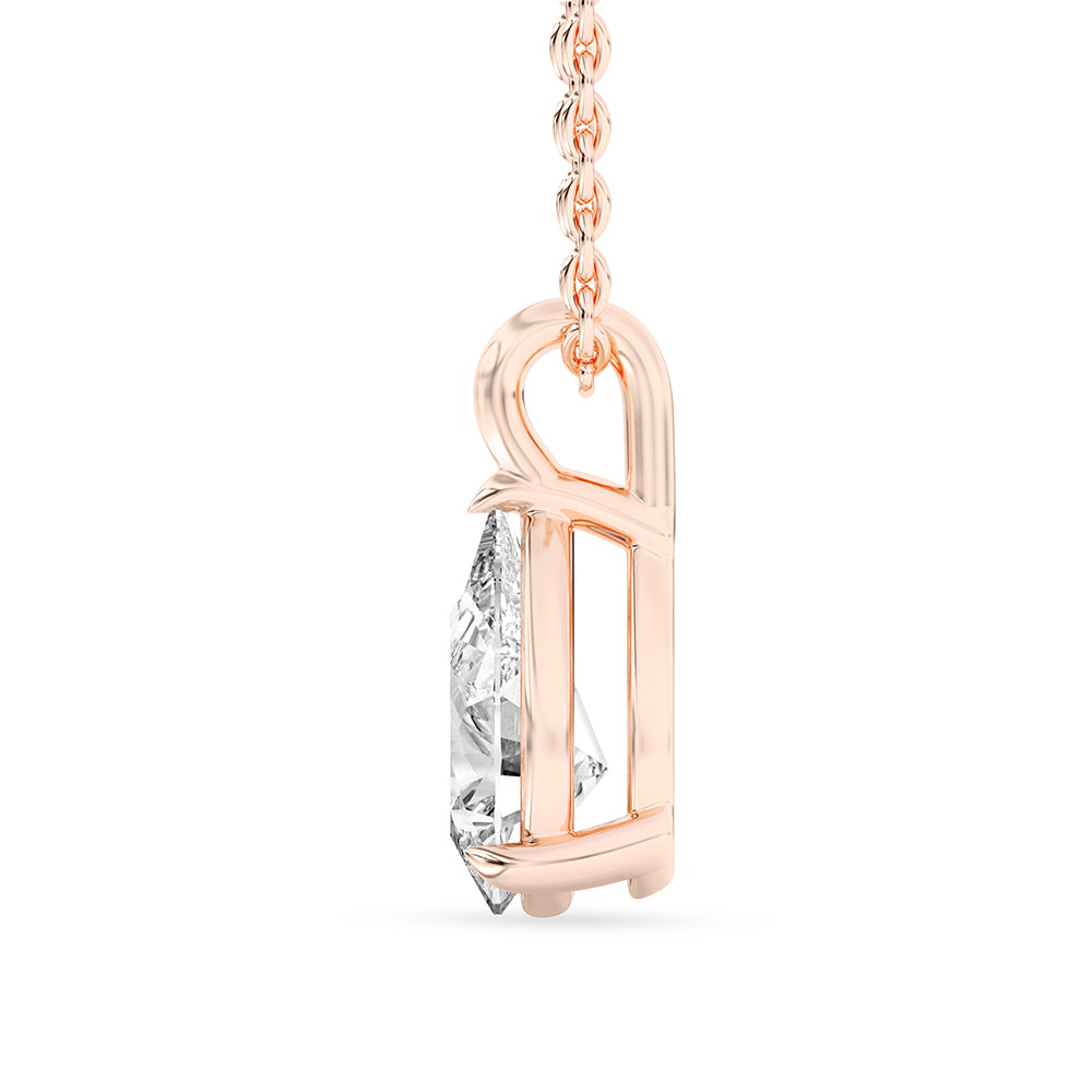 Pear Solitaire Pendant with 18" Chain 1.5 ctw