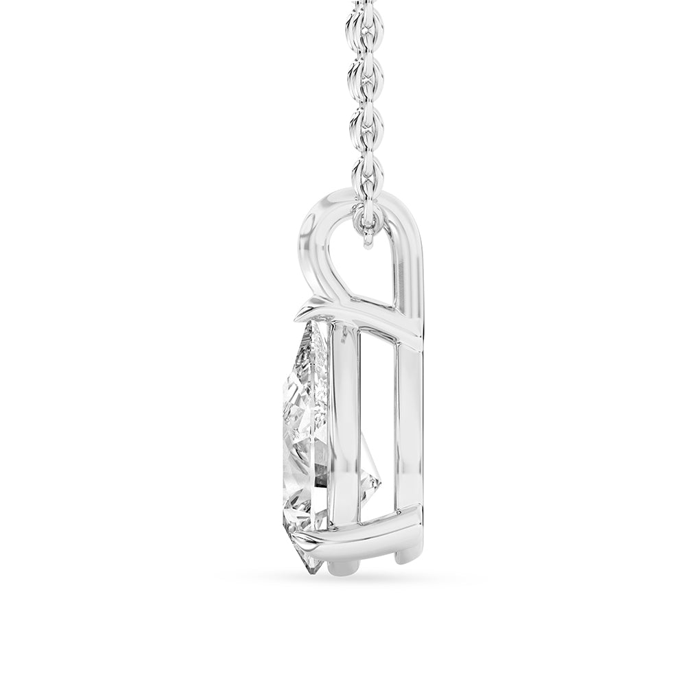 Pear Solitaire Pendant with 18" Chain 1.5 ctw