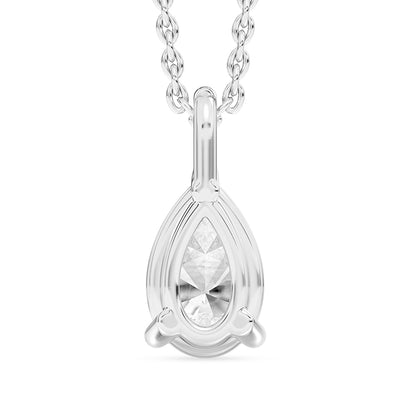 Pear Solitaire Pendant with 18" Chain 1.5 ctw