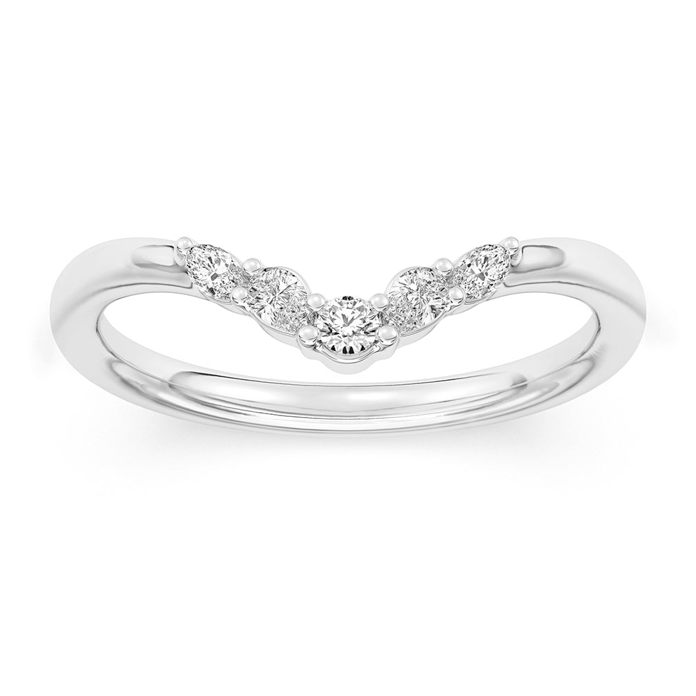 Round, Pear, Marquise Chevron Band 0.22 ctw